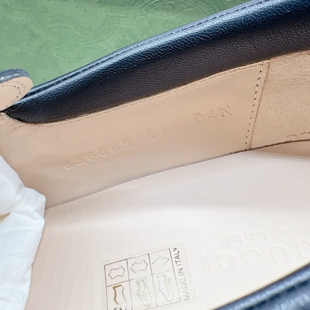 GUCCI Horsebit Creeper Loafers Platform Black Sylke Leather Women's EU 41 - Picture 16 of 16